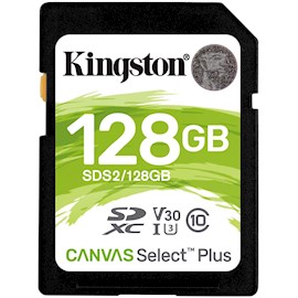 მეხსიერების ბარათი Kingston SDS2/128GB, 128GB, SDS2, V30, UHS-I, U3, Black